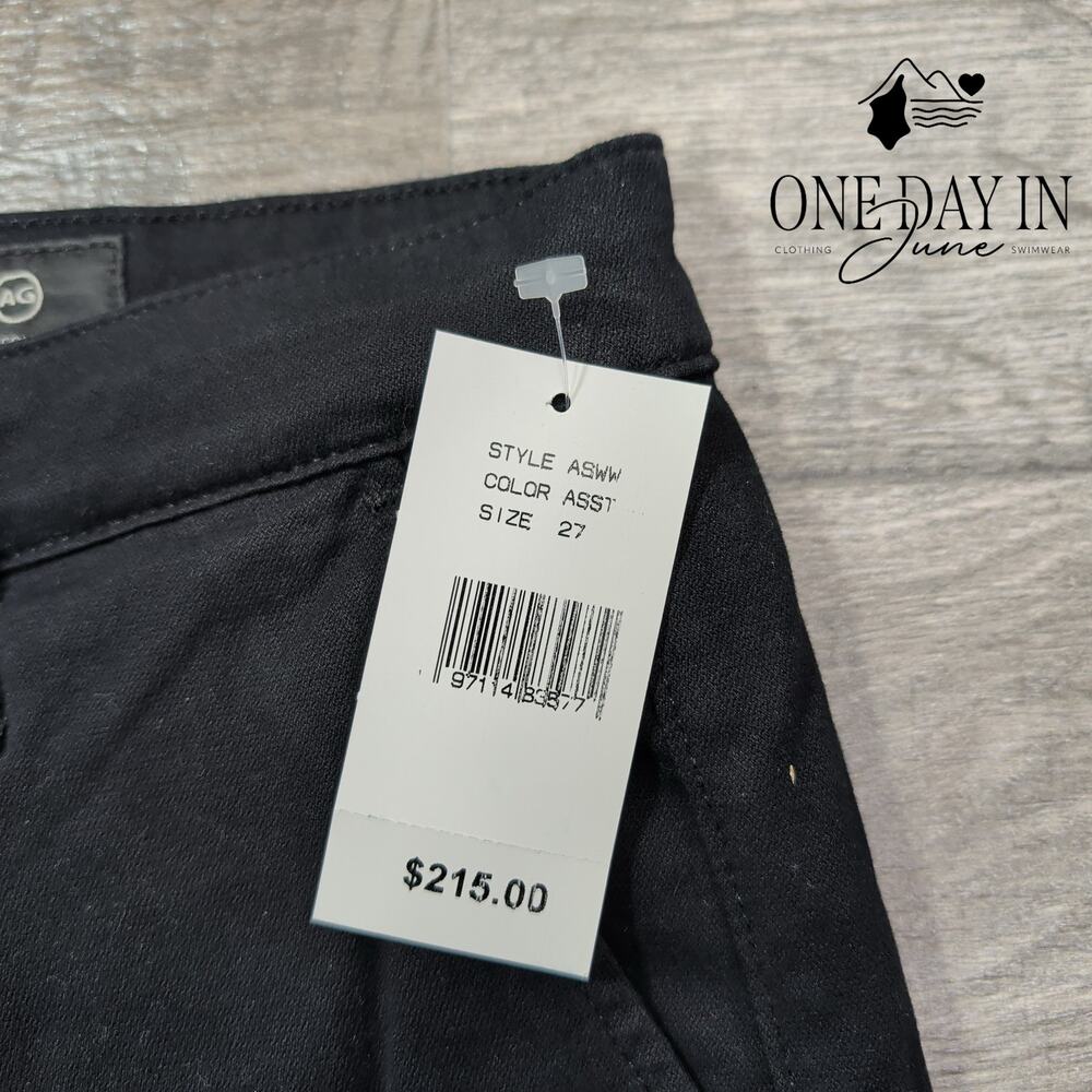 AG Adriano Goldschmied The Caden Tailored Trouser Black NWT $215 Size 4 (27) - Picture 2 of 8